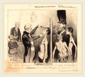 Honoré Daumier (French, 1808-1879), Le Conseil de révision, 1842, lithograph