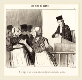 Honoré Daumier (French, 1808-1879), Mr. le Juge de paix a rendu sa décision, 1846, lithograph