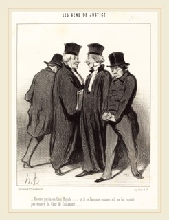 Honoré Daumier (French, 1808-1879), Encore perdu en Cour Royale et il se lamente, 1848, lithograph