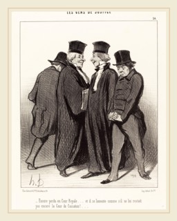 Honoré Daumier (French, 1808-1879), Encore perdu en Cour Royale et il se lamente, 1848, lithograph