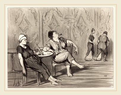 Honoré Daumier (French, 1808-1879), A la buvette, 1847, lithograph