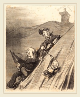 Honoré Daumier (French, 1808-1879), Un Chemin dangereux, 1851, lithograph