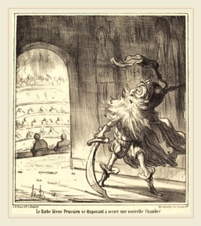 Honoré Daumier (French, 1808-1879), Le Barbe bleu Prussien, 1866, lithograph on newsprint