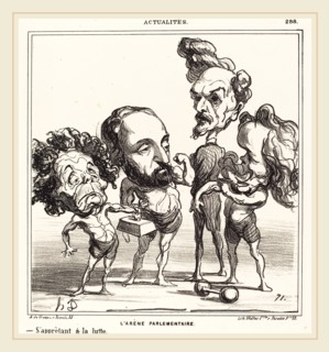 Honoré Daumier (French, 1808-1879), L'ArÃ¨ne parlementaire, 1870, lithograph