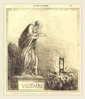 Honoré Daumier (French, 1808-1879), Le défenseur de Calas consolé, 1871, gillotype on newsprint