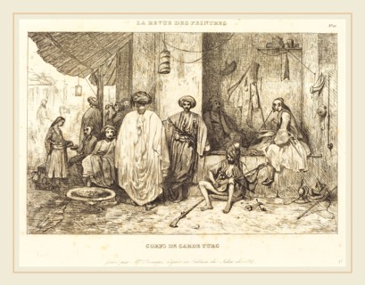 Alexandre-Gabriel Decamps (French, 1803-1860), Le Corps de Garde, in or after 1834, etching