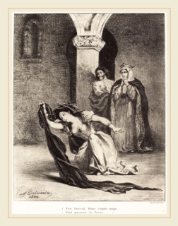 EugÃ¨ne Delacroix (French, 1798-1863), The Song of Ophelia (Act IV, Scene V), 1834, lithograph