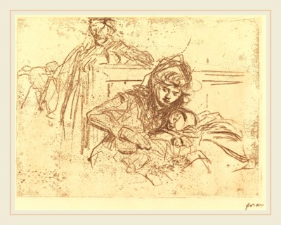 Jean-Louis Forain, Evidence at the Hearing (first plate), French, 1852-1931, 1908, soft-ground