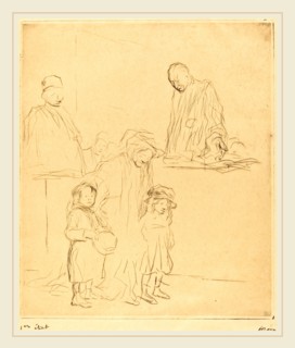 Jean-Louis Forain, Coming Out of the Hearing (first plate), French, 1852-1931, 1909, etching