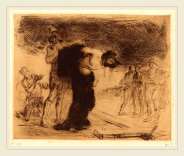 Jean-Louis Forain, Christ Stripped of His Clothes, French, 1852-1931, 1909, drypoint and etching
