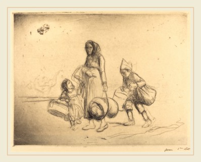 Jean-Louis Forain, The Return Home, French, 1852-1931, c. 1915, etching and drypoint