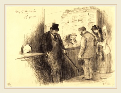 Jean-Louis Forain (French, 1852-1931), At the Bailiff's, c. 1891, lithograph