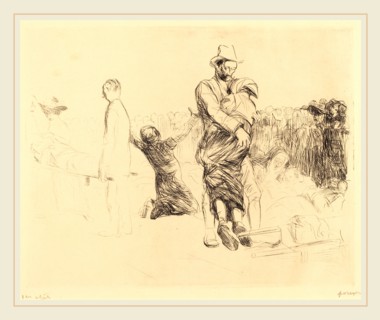 Jean-Louis Forain, Lourdes, Transport of the Paralyzed, French, 1852-1931, 1912-1913, etching