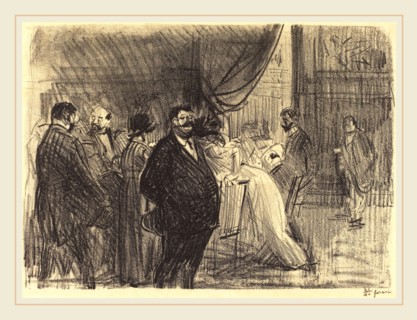 Jean-Louis Forain, Gambling Room, French, 1852-1931, 1914, lithograph