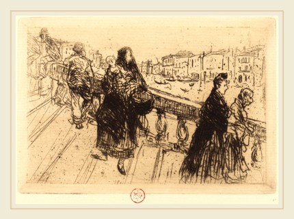 Norbert Goeneutte (French, 1854-1894), Rialto, etching and drypoint on heavy laid paper