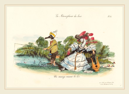 Jean-Ignace-Isidore Grandville (French, 1803-1847), Metamorphoses of the Day: A Conventional