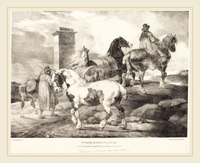 Théodore Gericault (French, 1791-1824), Horses Going to a Fair, 1821, lithograph