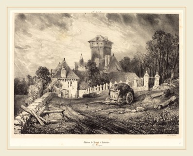 EugÃ¨ne Isabey (French, 1803-1886), ChÃ¢teau de Pesteil Ã  Polminhac, 1832, lithograph in black on