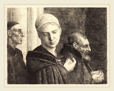 Alphonse Legros, Baptism (Le bapteme), French, 1837-1911, etching