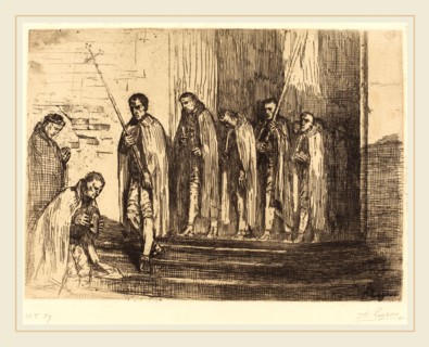 Alphonse Legros, Procession Leaving a Church (La sortie de la procession), French, 1837-1911,