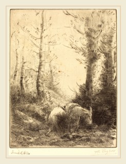 Alphonse Legros, Farmer and His Donkey (Le fermier et son ane), French, 1837-1911, etching and