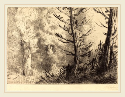Alphonse Legros, In the Forest of Fontainebleau (Dans le foret de Fontainebleau), French,