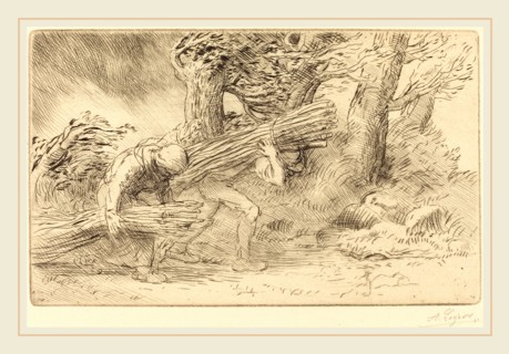 Alphonse Legros, Fagot-gatherers (Les fagottiers), French, 1837-1911, etching and drypoint