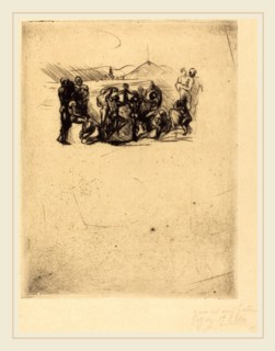 Auguste Rodin (French, 1840-1917), La Ronde, probably 1883, drypoint