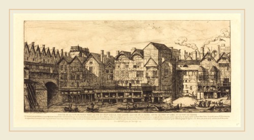 Charles Meryon (French, 1821-1868), Partie de la Cité vers la fin du XVIIe siÃ¨cle (View of the