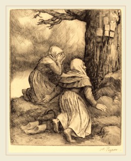 Alphonse Legros, The Tree of Salvation (L'arbre de salut), French, 1837-1911, drypoint and
