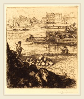 Auguste LepÃ¨re (French, 1849-1918), Dockman, Pier at La Gare (Le debardeur, quai de La Gare),