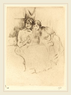 Berthe Morisot (French, 1841-1895), The Drawing Lesson, 1888-1890, drypoint [reprinted by Ambroise