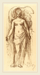 Pierre Puvis de Chavannes (French, 1824-1898), Study of a Woman (Abundance), 1895, lithograph in