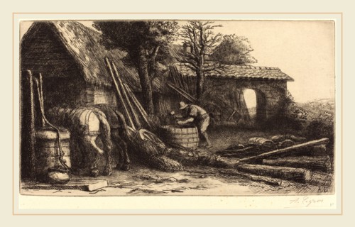 Alphonse Legros, The Cooper (Le tonnelier), French, 1837-1911, etching
