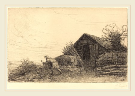 Alphonse Legros, Along the Top of the Hill (Sur le haut de la colline), French, 1837-1911, etching