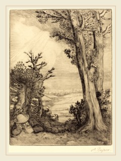 Alphonse Legros, Siesta in the Country (Sieste dans la campagne), French, 1837-1911, drypoint and