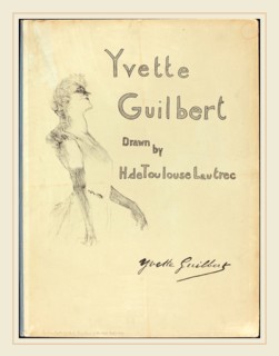 Henri de Toulouse-Lautrec (French, 1864-1901), Cover, Yvette Guilbert, 1898, lithograph on