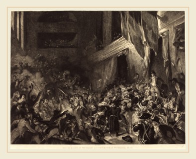 Félix Bracquemond after EugÃ¨ne Delacroix, Boissy d'Anglas présidant la Convention le 1er Prairial