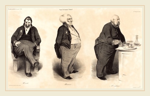 Honoré Daumier (French, 1808-1879), Comte Portalis-Duc de Bassano-Comte de Montlosier, 1835,