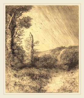 Alphonse Legros, Gust of Wind (Le coup de vent), French, 1837-1911, etching