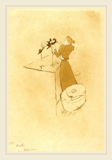 Henri de Toulouse-Lautrec (French, 1864-1901), The Milliner (La Modiste-Renée Vert), 1893,