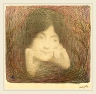 Edmond Aman-Jean (French, 1860-1936), Mlle Moréno de la Comédie-FranÃ§aise, 1897, color lithograph