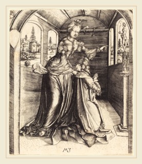 Master MZ (German, active c. 1500), Solomon Worshipping False Gods, 1501, engraving