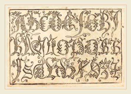 German 15th Century, Ornamental Alphabet, 1480-1490, woodcut