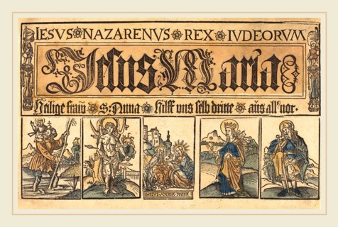 German 15th Century, Saint Anne, The Madonna and Child and Saints Christopher, Sebastian, Clara and