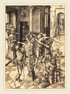 Israhel van Meckenem (German, c. 1445-1503), The Flagellation, c. 1480, engraving