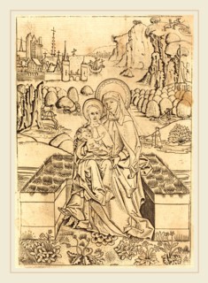 Master of St. Sebastian (German, active c. 1470-1490), The Madonna and Child with Saint Anne, c.
