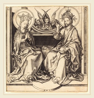 Martin Schongauer (German, c. 1450-1491), Christ Blessing the Virgin, c. 1480-1490, engraving