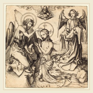 Martin Schongauer (German, c. 1450-1491), The Baptism of Christ, c. 1480-1490, engraving