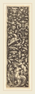 Heinrich Aldegrever (German, 1502-1555-1561), Ornament with a Child on the Back of a Sphinx, 1535,